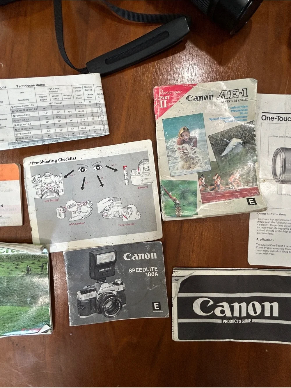 Canon SLR AE-1 Film Camera Kit w/ Telephoto & 50 mm lenses, flash & OG paperwork